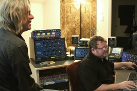 Andy & Engineer/Co-Producer Rob Wechsler in the control room at Rob's Studio