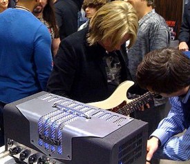 Andy Timmons & Steve Mueller dialing in the TransAtlantic TA-15 NAMM 2010