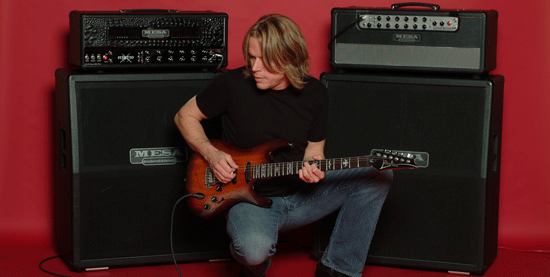 Andy Timmons with his Stiletto head, Lonestar head and Stiletto Straight 4x12 cabinets