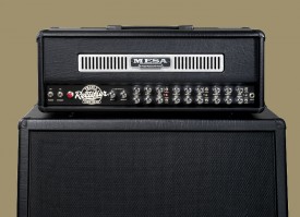 Rectifier head in Black Vinyl with Black Vinyl Front Panel and Stainless Front Vent on a Rectifier Standard 4x12 (click to enlarge)