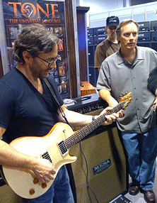 Al DiMeola at NAMM playing Mark V and TransAtlantic