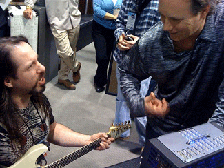 John Petrucci and Doug West at NAMM with the TransAtlantic