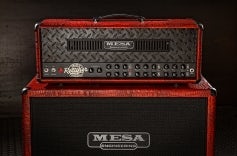 Triple Rectifier Antique Red Croc with Black Diamond Plate